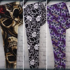 Skull leggings women’s bundle os fits 3-14